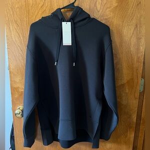 Women’s  XS Oversized Side Slit Hoodie Pure Black